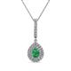 1 - Liz Emerald and Diamond Teardrop Halo Pendant 