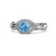 1 - Kalila Signature Blue Topaz and Diamond Engagement Ring 