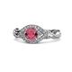 1 - Kalila Signature Rhodolite Garnet and Diamond Engagement Ring 