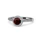 1 - Vida Signature Red Garnet and Diamond Halo Engagement Ring 