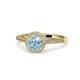 1 - Vida Signature Aquamarine and Diamond Halo Engagement Ring 