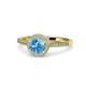 1 - Vida Signature Blue Topaz and Diamond Halo Engagement Ring 