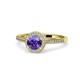 1 - Vida Signature Iolite and Diamond Halo Engagement Ring 