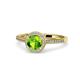 1 - Vida Signature Peridot and Diamond Halo Engagement Ring 