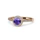 1 - Vida Signature Iolite and Diamond Halo Engagement Ring 