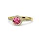 1 - Vida Signature Pink Tourmaline and Diamond Halo Engagement Ring 