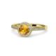 1 - Vida Signature Citrine and Diamond Halo Engagement Ring 