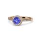 1 - Vida Signature Tanzanite and Diamond Halo Engagement Ring 