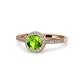 1 - Vida Signature Peridot and Diamond Halo Engagement Ring 