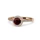 1 - Vida Signature Red Garnet and Diamond Halo Engagement Ring 