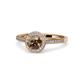 1 - Vida Signature Smoky Quartz and Diamond Halo Engagement Ring 