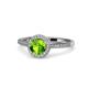 1 - Vida Signature Peridot and Diamond Halo Engagement Ring 