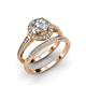1 - Belinha 0.68 ctw Natural Diamond Halo Bridal Set Ring 