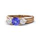 1 - Alyssa Tanzanite and White Sapphire Three Stone Engagement Ring 