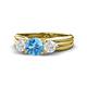1 - Alyssa Blue Topaz and White Sapphire Three Stone Engagement Ring 