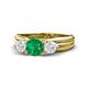 1 - Alyssa Emerald and White Sapphire Three Stone Engagement Ring 