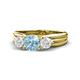 1 - Alyssa Aquamarine and White Sapphire Three Stone Engagement Ring 