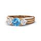 1 - Alyssa Blue Topaz and White Sapphire Three Stone Engagement Ring 