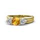 1 - Alyssa 6.40 mm Citrine and Diamond Three Stone Ring 