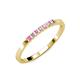 3 - Abila 2.00 mm Pink Sapphire and Diamond 7 Stone Wedding Band 