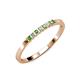 3 - Abila 2.00 mm Green Garnet and Diamond 7 Stone Wedding Band 