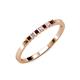 3 - Abila 2.00 mm Red Garnet and Diamond 7 Stone Wedding Band 