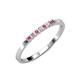 3 - Abila 2.00 mm Rhodolite Garnet and Diamond 7 Stone Wedding Band 