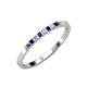 3 - Abila 2.00 mm Blue Sapphire and Diamond 7 Stone Wedding Band 