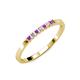 3 - Abila 2.00 mm Amethyst and Diamond 7 Stone Wedding Band 