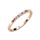 3 - Abila 2.00 mm Rhodolite Garnet and Diamond 7 Stone Wedding Band 
