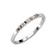 3 - Abila 2.00 mm Smoky Quartz and Diamond 7 Stone Wedding Band 