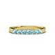 3 - Fiala 2.70 mm Aquamarine 7 Stone Wedding Band 
