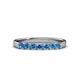 3 - Fiala 2.70 mm Blue Topaz 7 Stone Wedding Band 