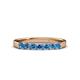 3 - Fiala 2.70 mm Blue Topaz 7 Stone Wedding Band 