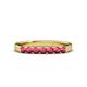3 - Fiala 2.70 mm Rhodolite Garnet 7 Stone Wedding Band 