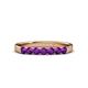 3 - Fiala 2.70 mm Amethyst 7 Stone Wedding Band 