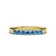 3 - Fiala 2.70 mm Blue Topaz 7 Stone Wedding Band 