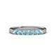 3 - Fiala 2.70 mm Aquamarine 7 Stone Wedding Band 