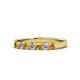 1 - Fiala 2.70 mm Citrine and Diamond 7 Stone Wedding Band 
