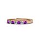 1 - Fiala 2.70 mm Amethyst and Diamond 7 Stone Wedding Band 