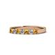 1 - Fiala 2.70 mm Citrine and Diamond 7 Stone Wedding Band 