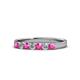 1 - Fiala 2.70 mm Pink Sapphire and Diamond 7 Stone Wedding Band 