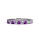 1 - Fiala 2.70 mm Amethyst and Diamond 7 Stone Wedding Band 