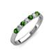 2 - Fiala 2.70 mm Green Garnet and Diamond 7 Stone Wedding Band 