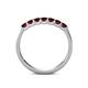 6 - Fiala 2.70 mm Red Garnet 7 Stone Wedding Band 