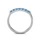 6 - Fiala 2.70 mm Blue Topaz 7 Stone Wedding Band 