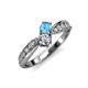 4 - Nicia 0.77 ctw Blue Topaz and Diamond (4.00 mm) accented Natural Diamonds Women Two Stone Bypass Engagement Ring 