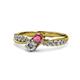 1 - Nicia Rhodolite Garnet and Diamond with Side Diamonds Bypass Ring 