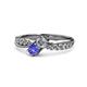 1 - Nicia Diamond and Tanzanite with Side Diamonds Bypass Ring 