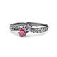1 - Nicia Diamond and Rhodolite Garnet with Side Diamonds Bypass Ring 